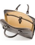Leather Trinity 13" laptop briefcase, grey croc, inside