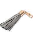 Decorative leather tassel, grey