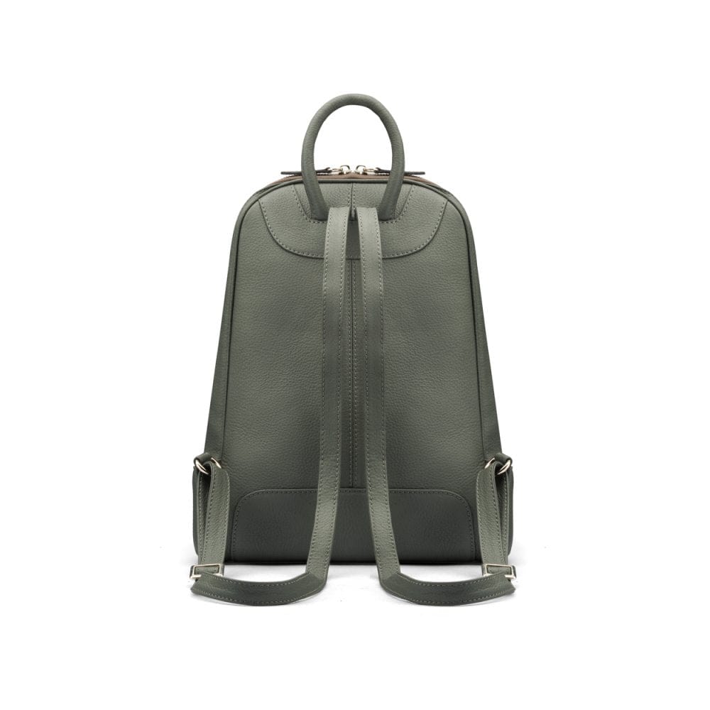 Ladies leather backpack, grey, back