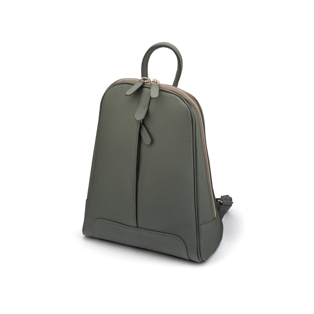 Ladies leather backpack, grey, side