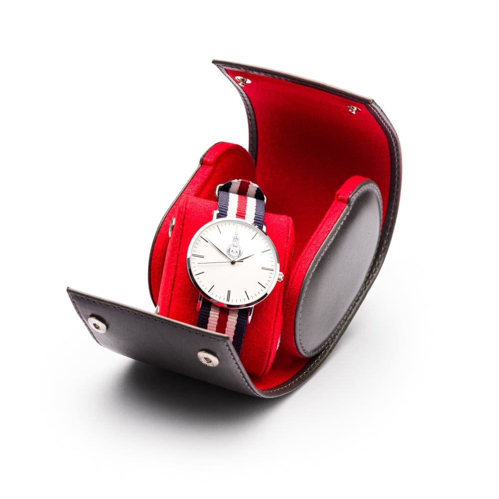 Single watch roll, grey, with detachable pad