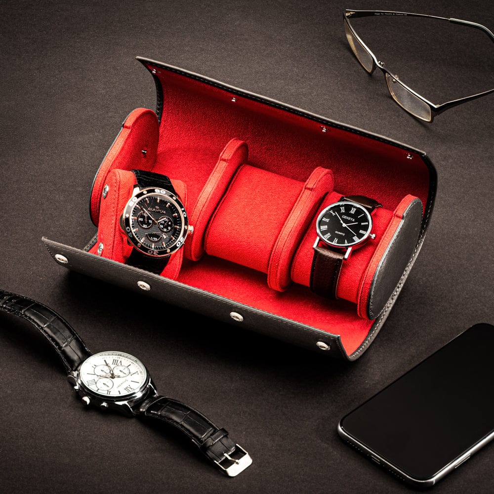 Triple watch roll, grey, lifestyle