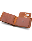 Leather coin wallet, havana tan, inside