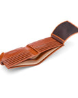Leather wallet with tab closure, havana tan, inside