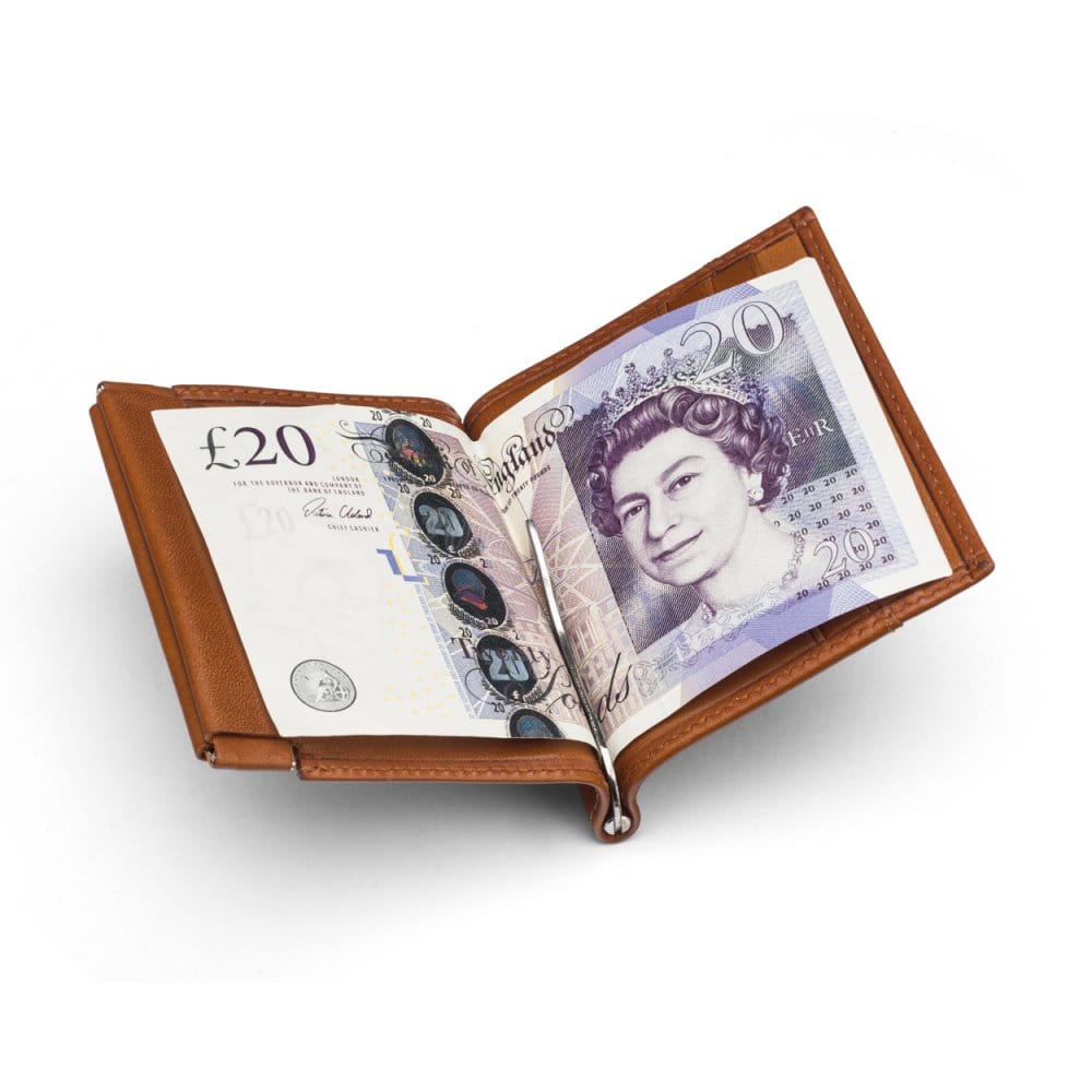 RFID Clip Wallet & Coin Purse, Tan | Money Clips | SageBrown