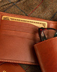 Havana Tan Compact Leather Billfold Wallet With RFID Protection