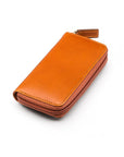 Leather zip around key case, havana tan, front