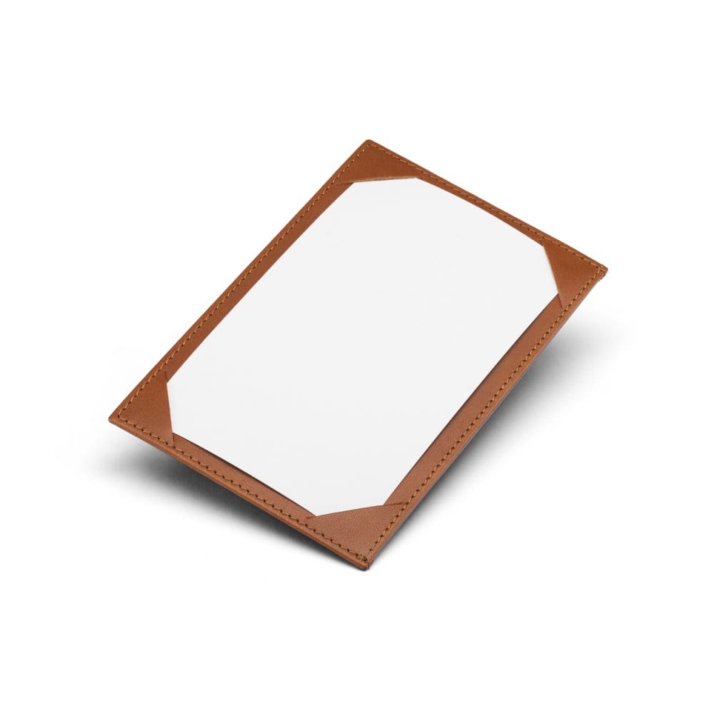 Havana Tan Slim Flat Leather Pocket Jotter Card Wallet
