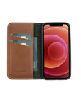 Havana Tan With Green Leather iPhone 12 Mini Wallet Case