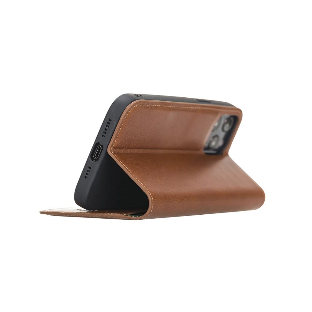 Havana Tan With Green Leather iPhone 12 Pro Max Wallet Case
