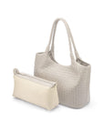 Anya Woven Leather Shoulder Bag - Ivory