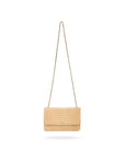 Leather chain bag, ivory croc,, shoulder strap