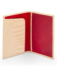 Luxury leather passport cover, ivory croc, inside