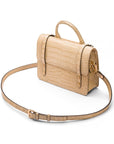 Mini top handle Harmony music bag, ivory croc, side view