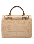 Mini top handle Harmony music bag, ivory croc, back view