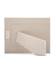 Leather photo frame, ivory, 6x4", landscape back