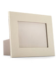 Leather photo frame, ivory, 8x6", landscape