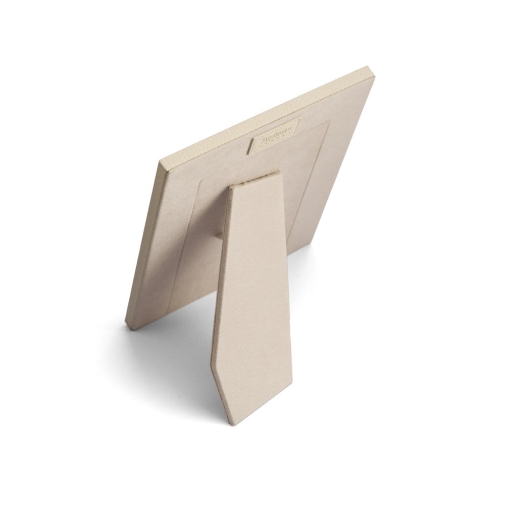Leather photo frame, ivory, 8x6", back