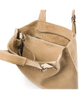 Megan Nubuck Hobo Handbag - Ivory