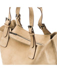 Megan Nubuck Hobo Handbag - Ivory