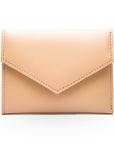 RFID blocking leather envelope purse, ivory, front