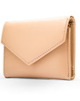 RFID blocking leather envelope purse, ivory, side