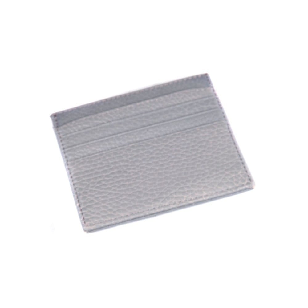 Light Grey Full Grain Flat Leather 8 Credit Card Wallet