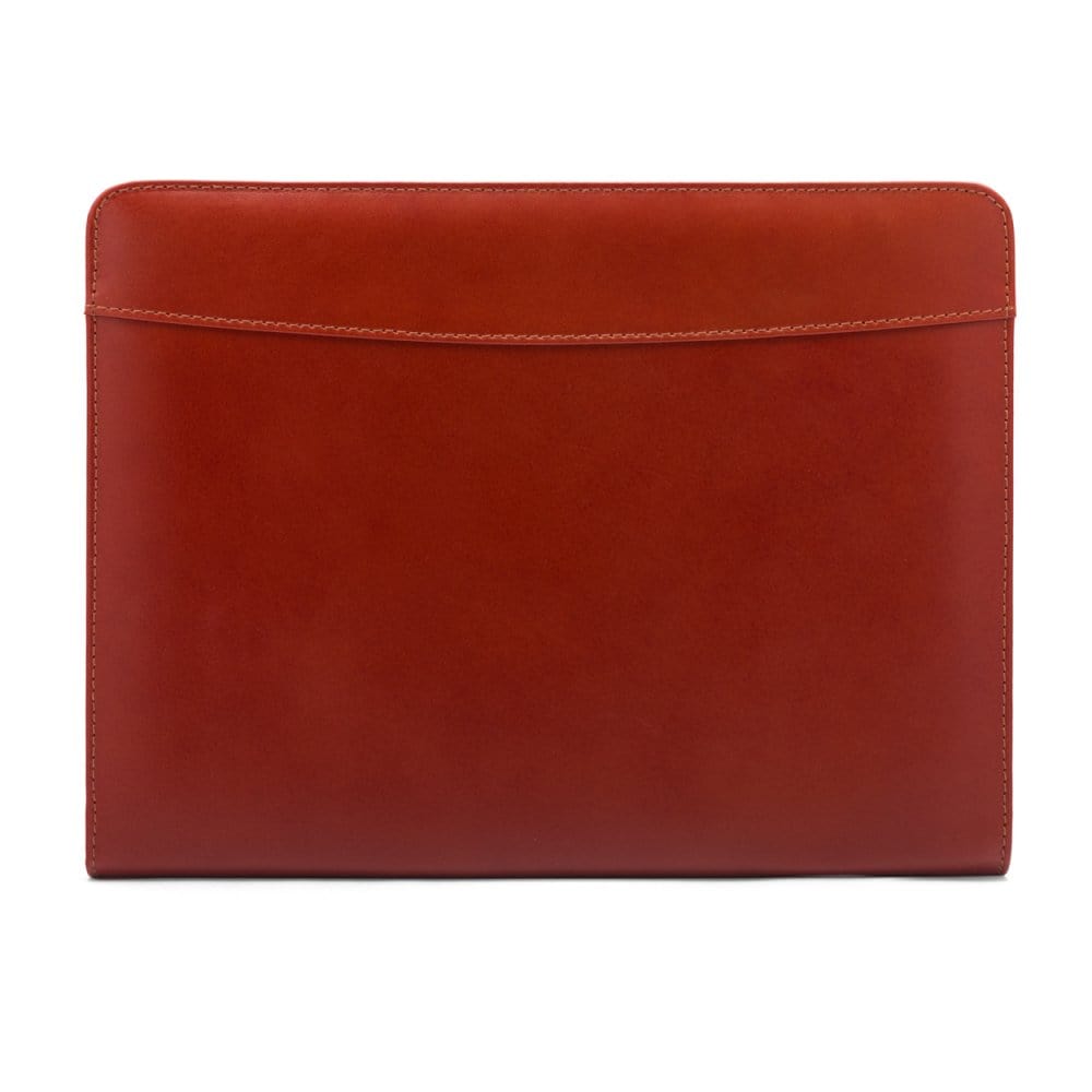 A4 leather notepad folder, light tan, front