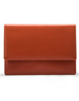 Small leather A4 portfolio case, light tan, front