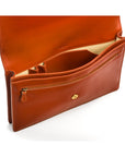 Small leather A4 portfolio case, light tan, inside