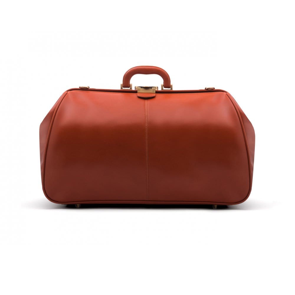 Leather Gladstone holdall, light tan, front