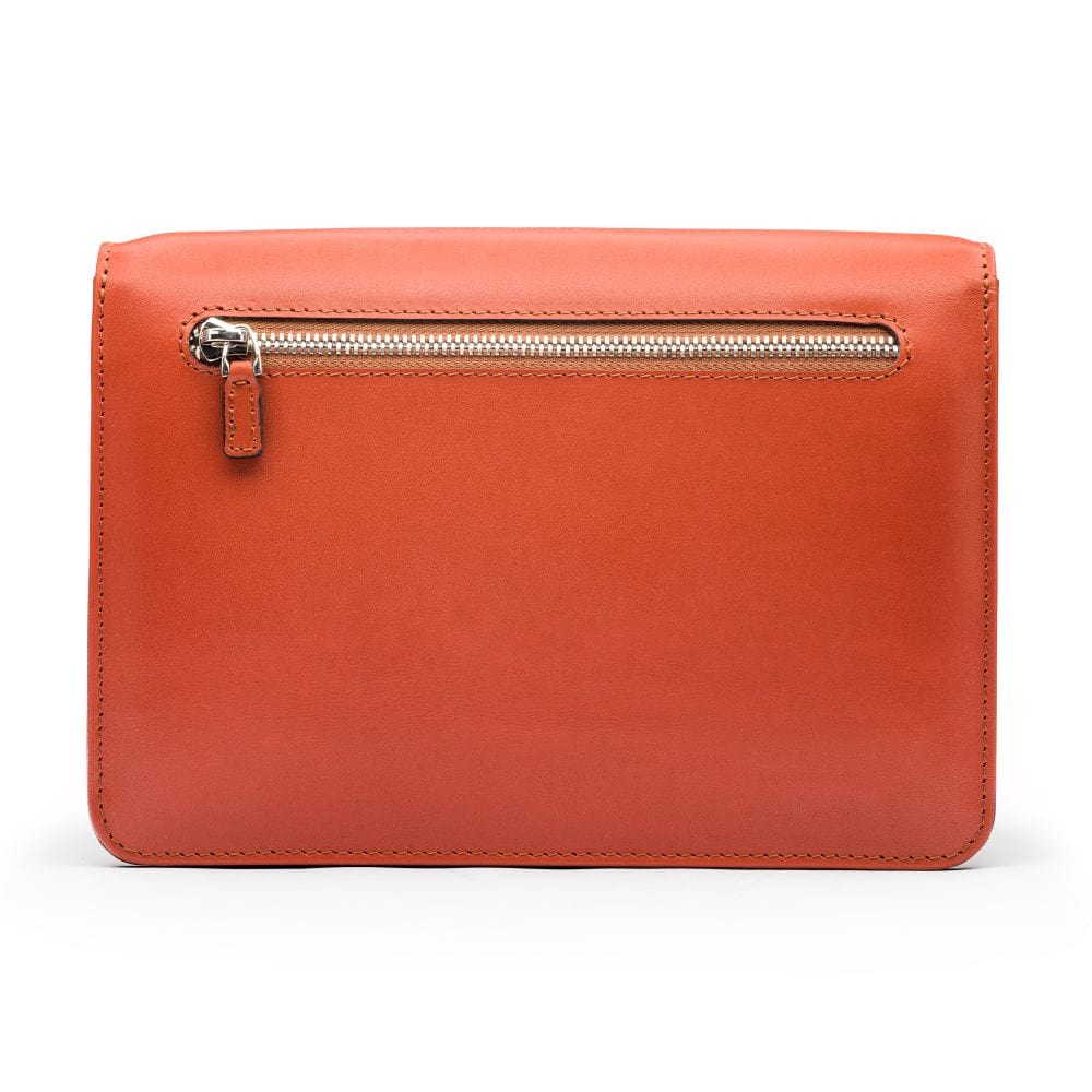 Light Tan Men's Leather A5 Expandable Clutch Bag