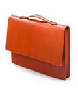 Small leather briefcase, light tan, side