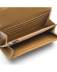 Light Tan Woven Leather Concertina Tall Purse