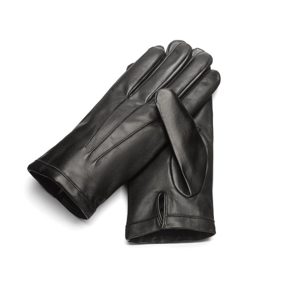 Cashmere lined leather gloves men's, black