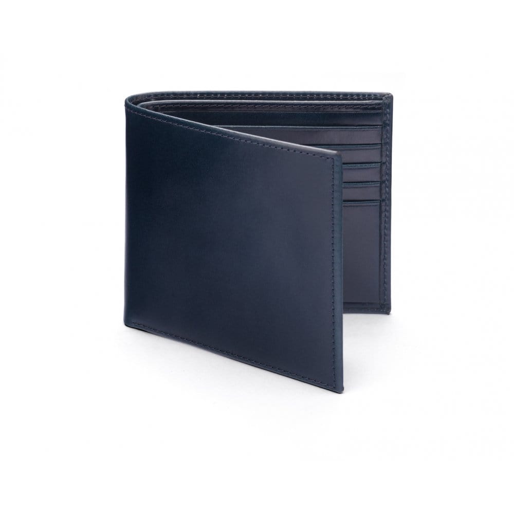 Men's bridle hide wallet, navy, front
