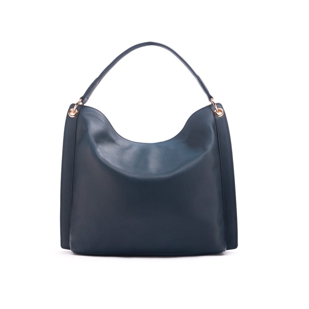 Carol Ann slouchy leather shoulder bag, navy, back