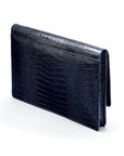 Small leather A4 portfolio case, navy croc, back