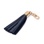 Decorative leather tassel, navy