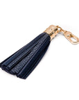 Decorative leather tassel, navy