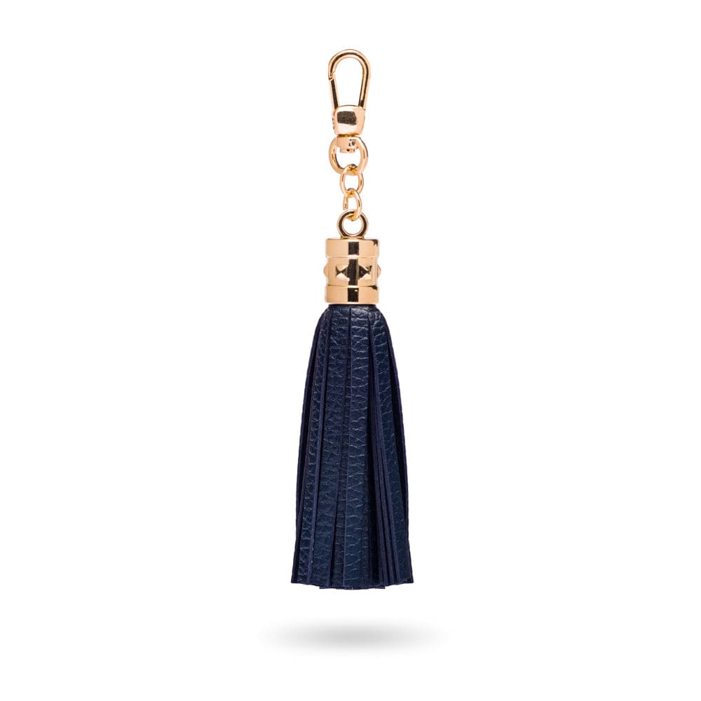 Decorative leather tassel, navy 2
