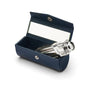 Leather lipstick case. navy, inside