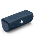 Leather lipstick case. navy, top