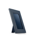 Leather photo frame, navy, 6x4", side