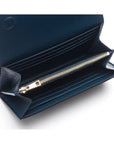Navy Woven Leather Concertina Tall Purse