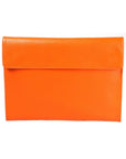 Leather A4 envelope folder, orange, front
