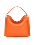 Carol Ann slouchy leather shoulder bag, orange, front
