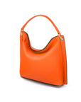 Carol Ann slouchy leather shoulder bag, orange, side