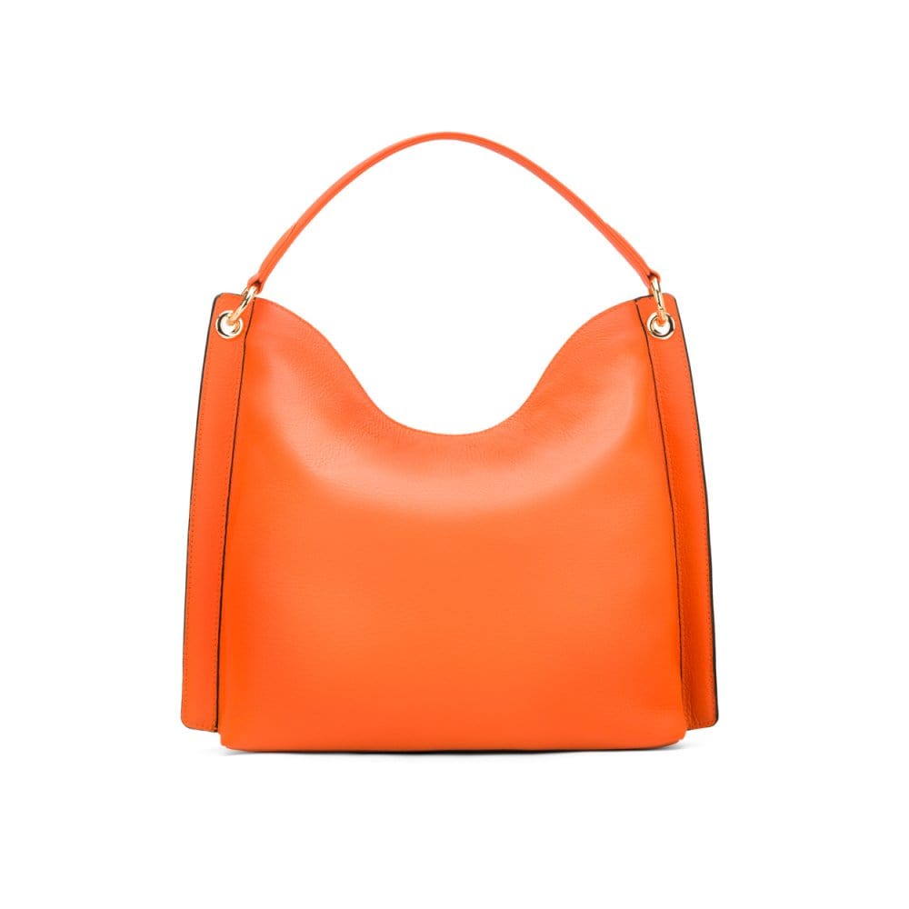 Carol Ann slouchy leather shoulder bag, orange, back