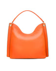 Carol Ann slouchy leather shoulder bag, orange, back